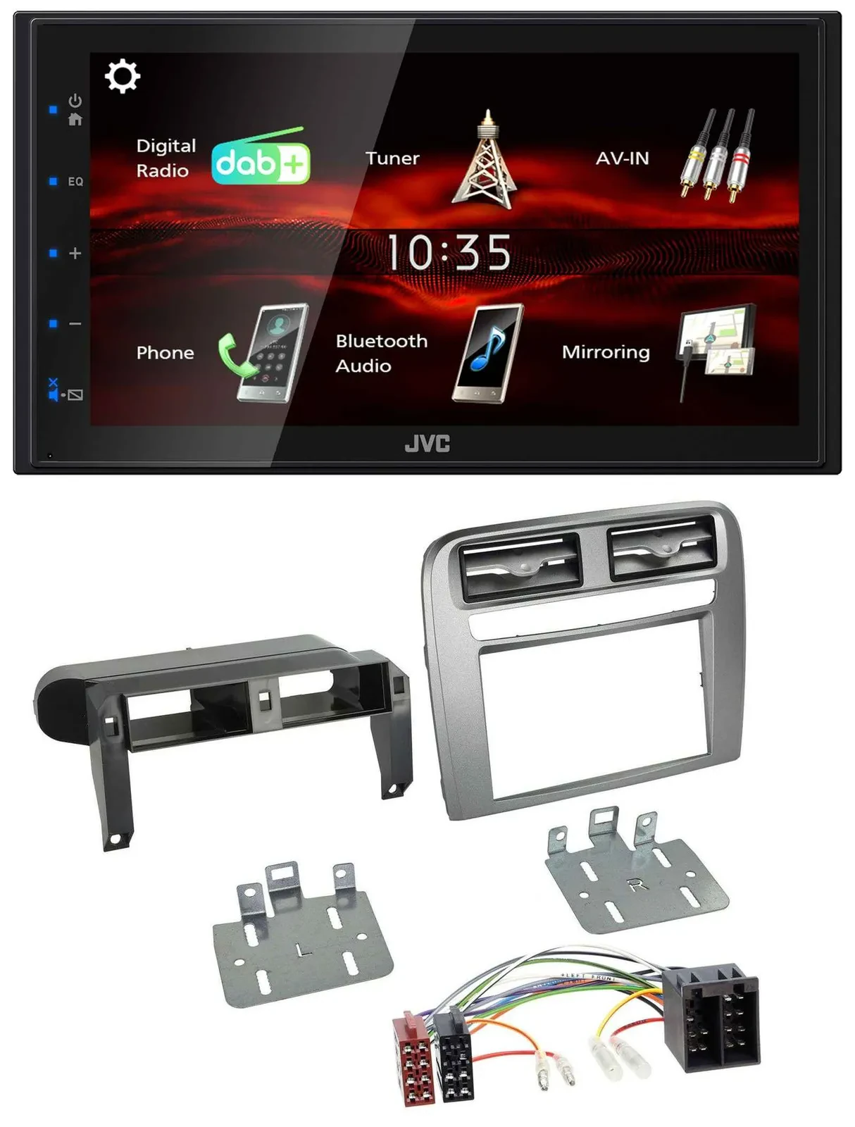 JVC USB Bluetooth MP3 DAB 2DIN Autoradio für Fiat Grande Punto 05-09 anthrazit m