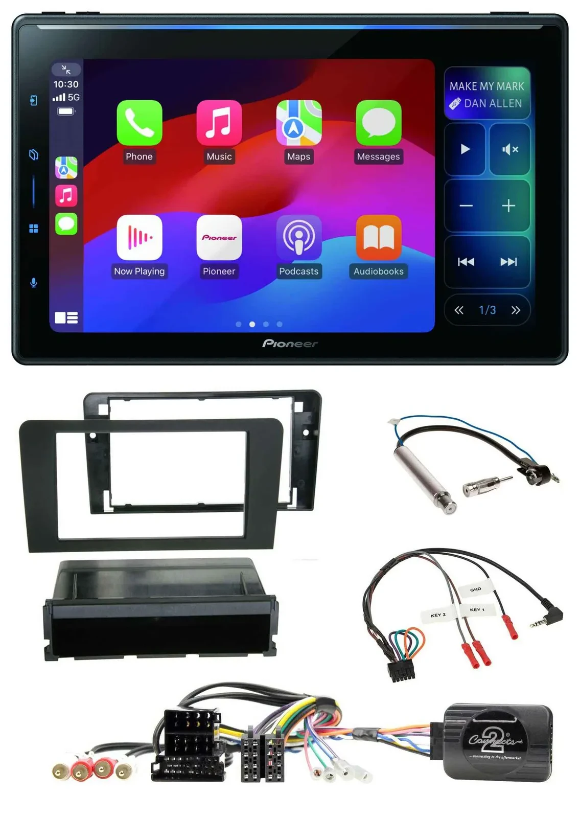 Pioneer Bluetooth DAB Lenkrad USB Autoradio für Audi A3 Symphony ISO 8P 2003-200