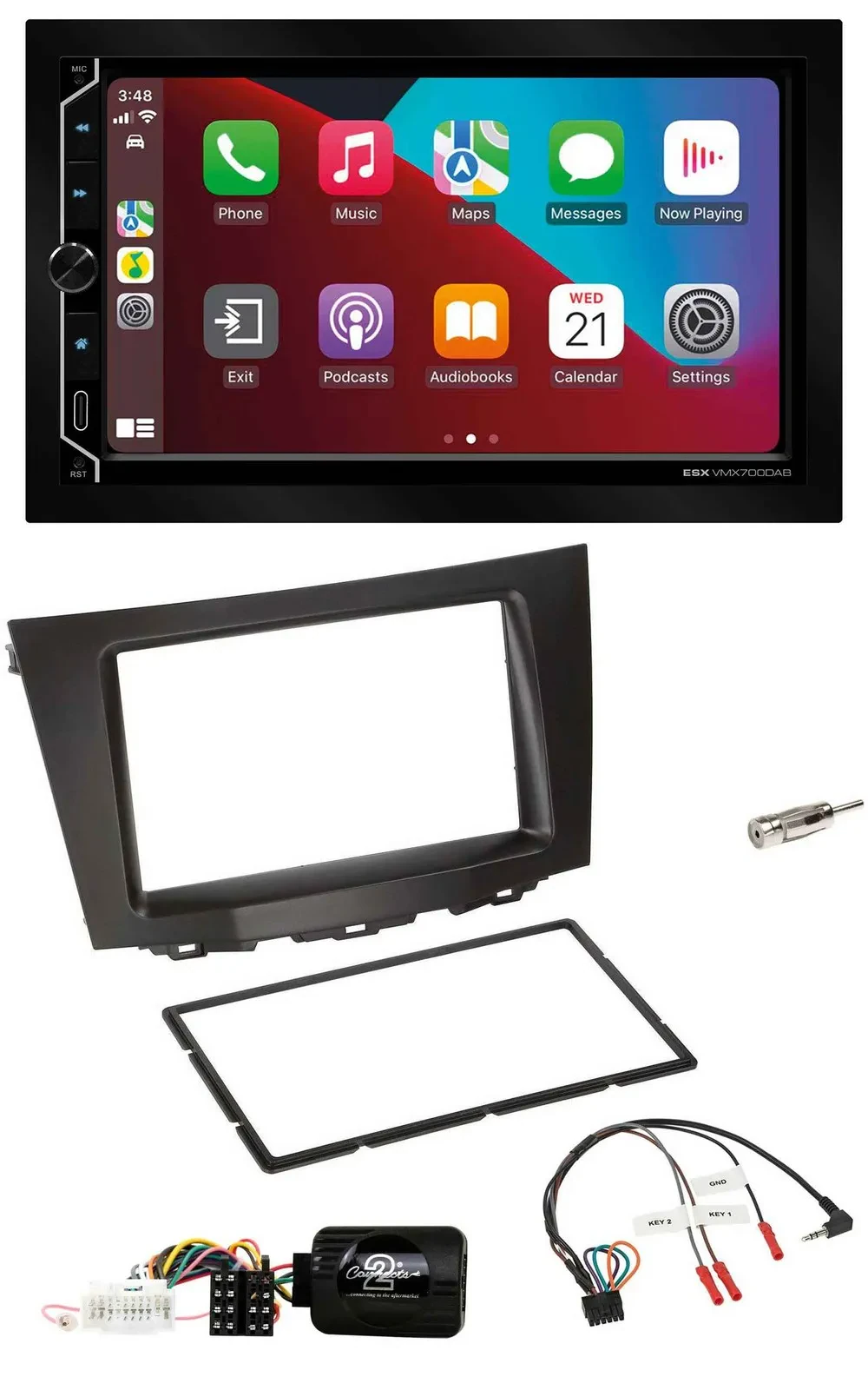 Автомагнитола для Suzuki Kizashi ESX 2DIN, DAB, USB, Bluetooth, поддержка кнопок на руле (с 2010)