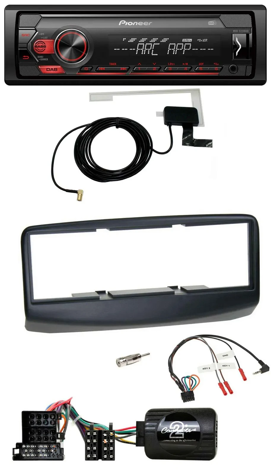 Автомагнитола Pioneer 1-DIN, USB, DAB, MP3, совместима с управлением на руле, для Fiat Multipla 2006–2010