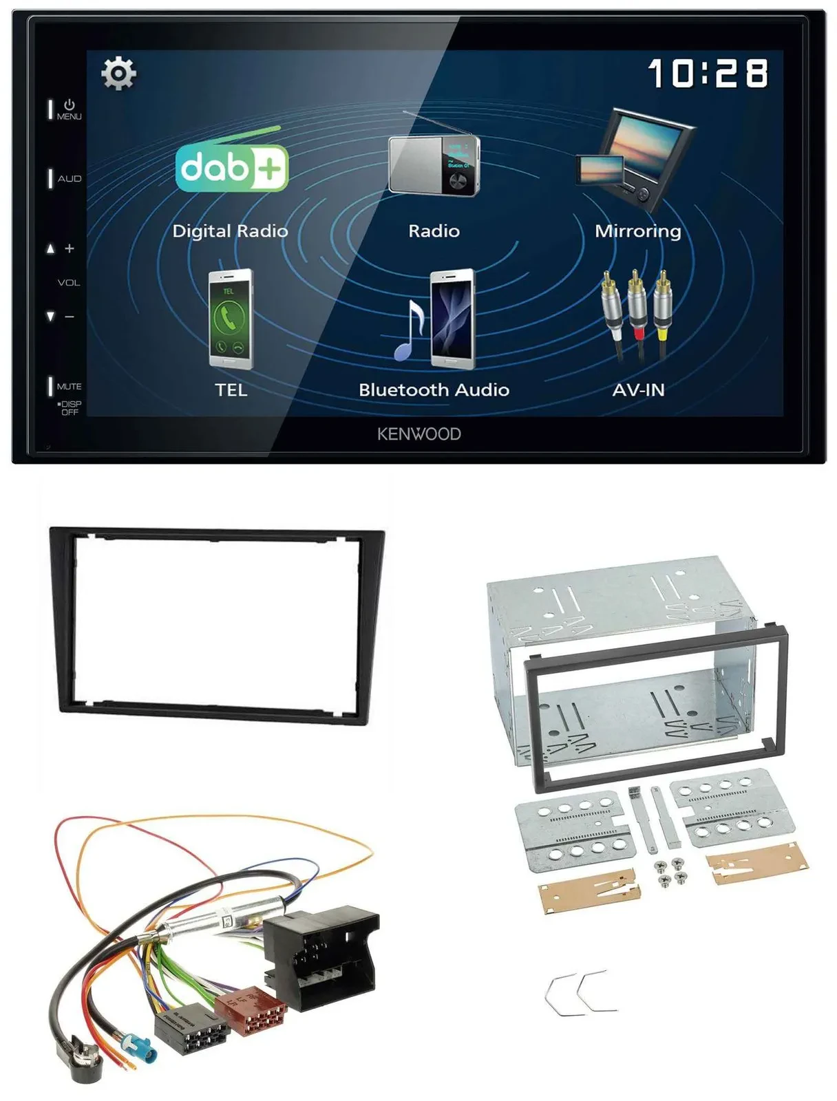 Kenwood 2DIN Bluetooth MP3 USB DAB Autoradio für Opel Corsa C Signum Vectra B ab