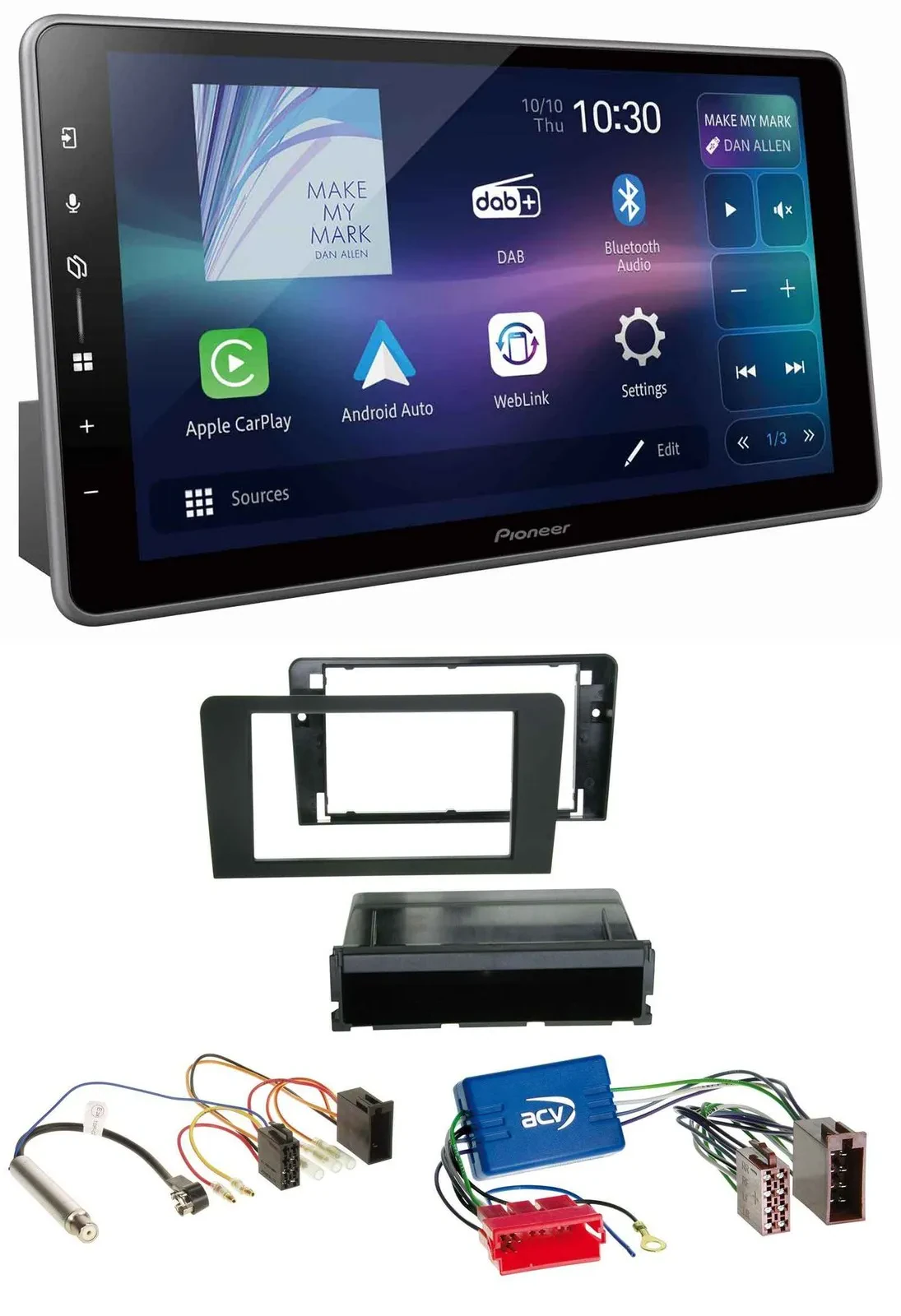 Автомагнитола Pioneer Bluetooth USB DAB MP3 для Audi A3 8P (2003–2006)