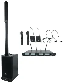 JBL EON ONE MK2 Rechargeable Line Array DJ PA Speaker+2 Handheld+2 Headset Mics