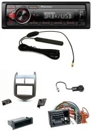 Автомагнитола Pioneer 1-DIN, MP3, DAB, AUX/USB, для Chevrolet Aveo/Sonic (с 2011), темно-серая