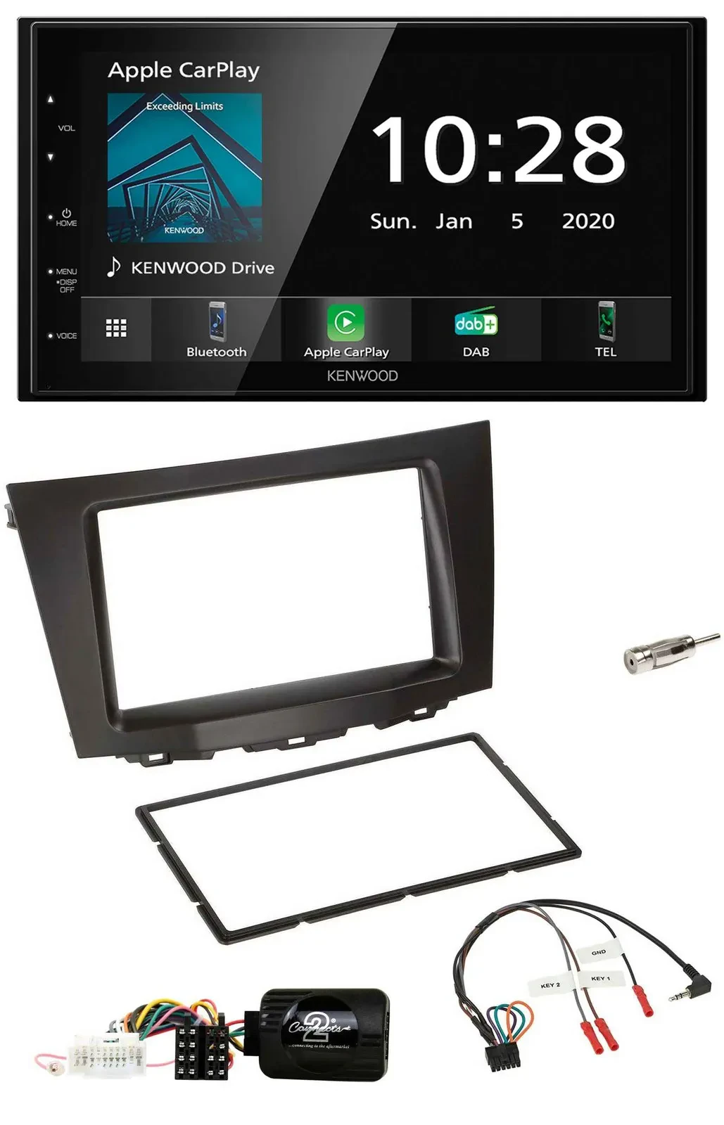 Автомагнитола для Suzuki Kizashi Kenwood 2-DIN, Bluetooth, DAB, USB, поддержка управления с руля (с 2010)