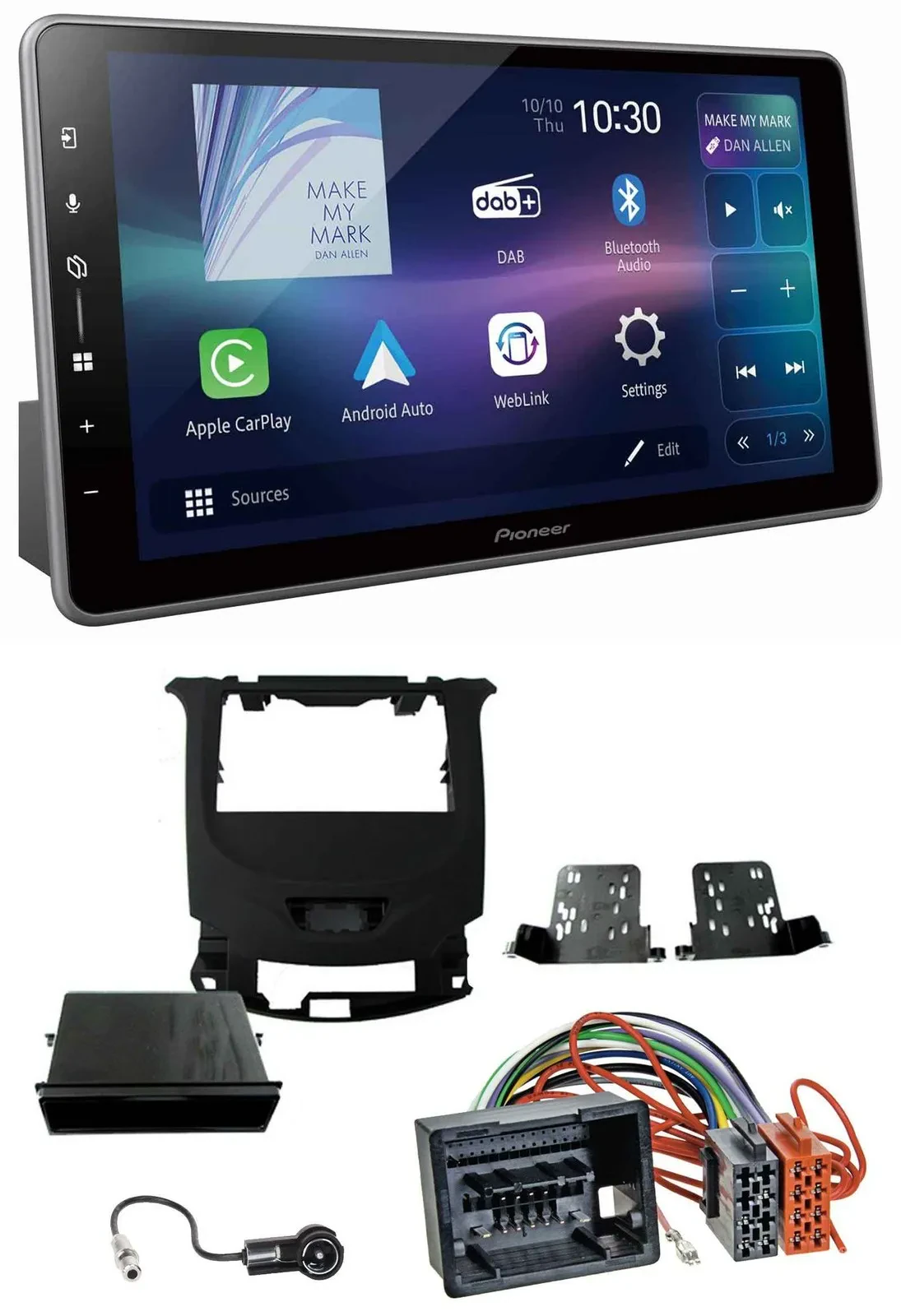 Pioneer Bluetooth USB DAB MP3 Autoradio für Chevrolet Cruze ab 2016 Klavierlack/