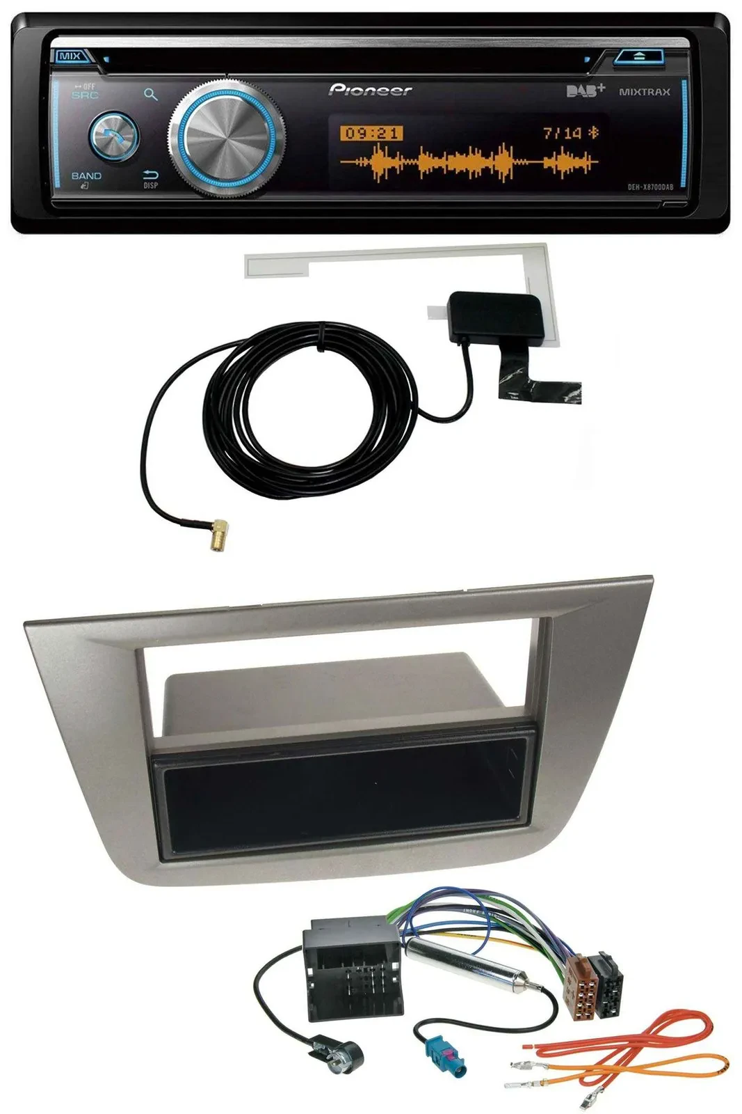 Автомагнитола Pioneer Bluetooth DAB CD/USB MP3 для Seat Altea/Toledo (с 2005), цвет антрацит