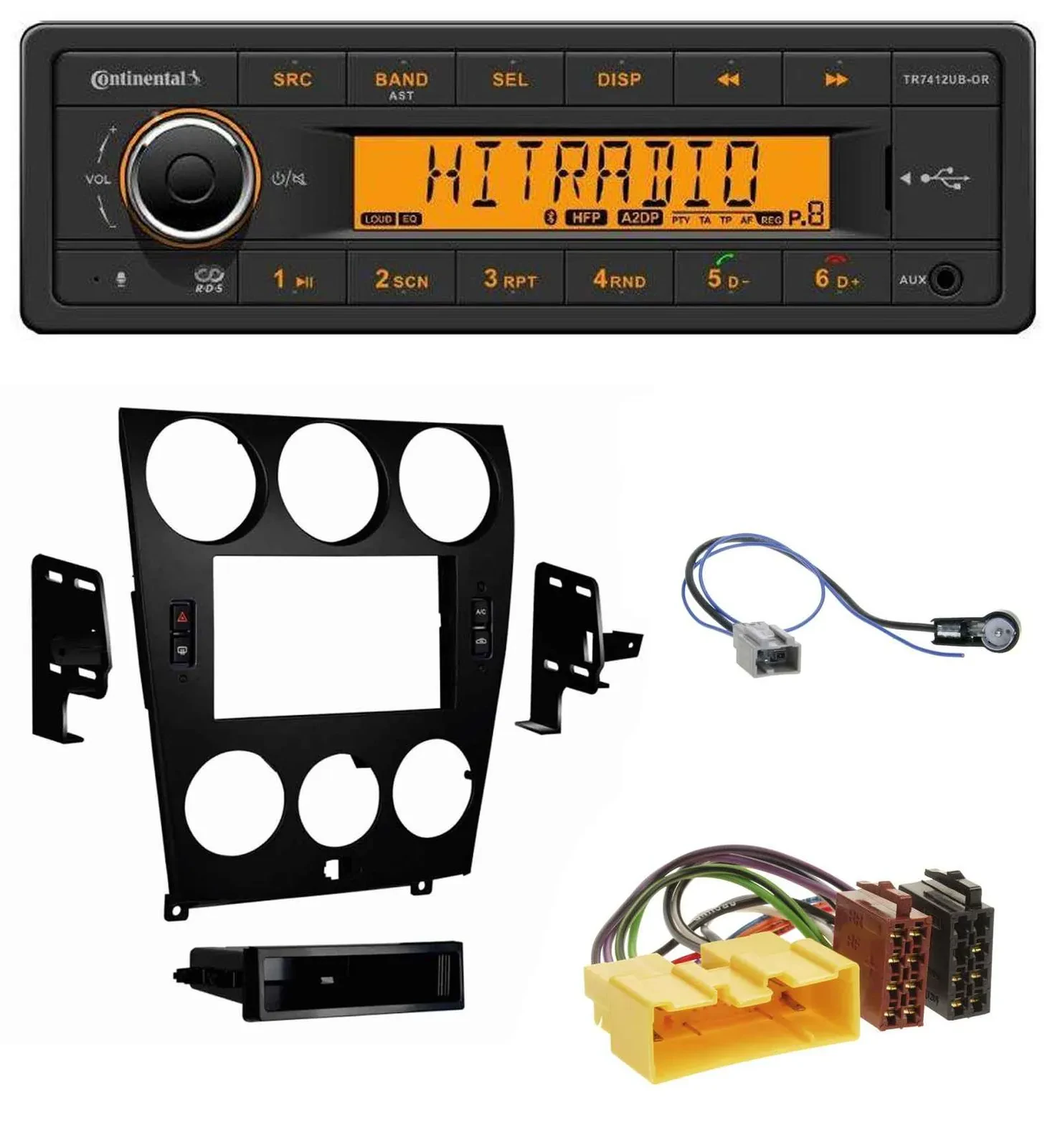 Continental MP3 Bluetooth AUX USB Autoradio für Mazda 6 (2006-2008)