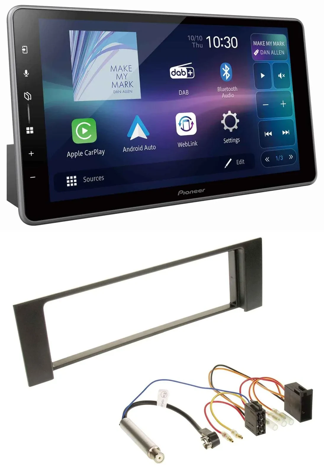 Pioneer Bluetooth USB DAB MP3 Autoradio für Audi A4 (B6, 00-04) - ISO