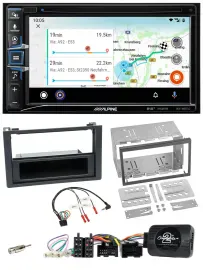 Автомагнитола для Saab 9-3 (2008–2012) Alpine 2DIN Bluetooth USB DAB, навигация, поддержка управления на руле