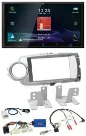 JVC USB Bluetooth 2DIN DAB Lenkrad Autoradio für Toyota Yaris 2011-2014 silber 2