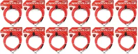 Инструментальный кабель Rockville RCGT10R Red 3 м (12 штук)