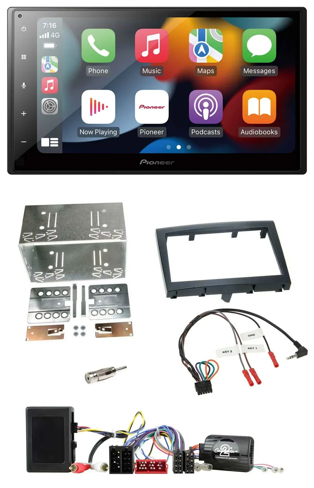 Pioneer DAB Bluetooth 2DIN USB Lenkrad Autoradio für Porsche Boxster 911 Cayman