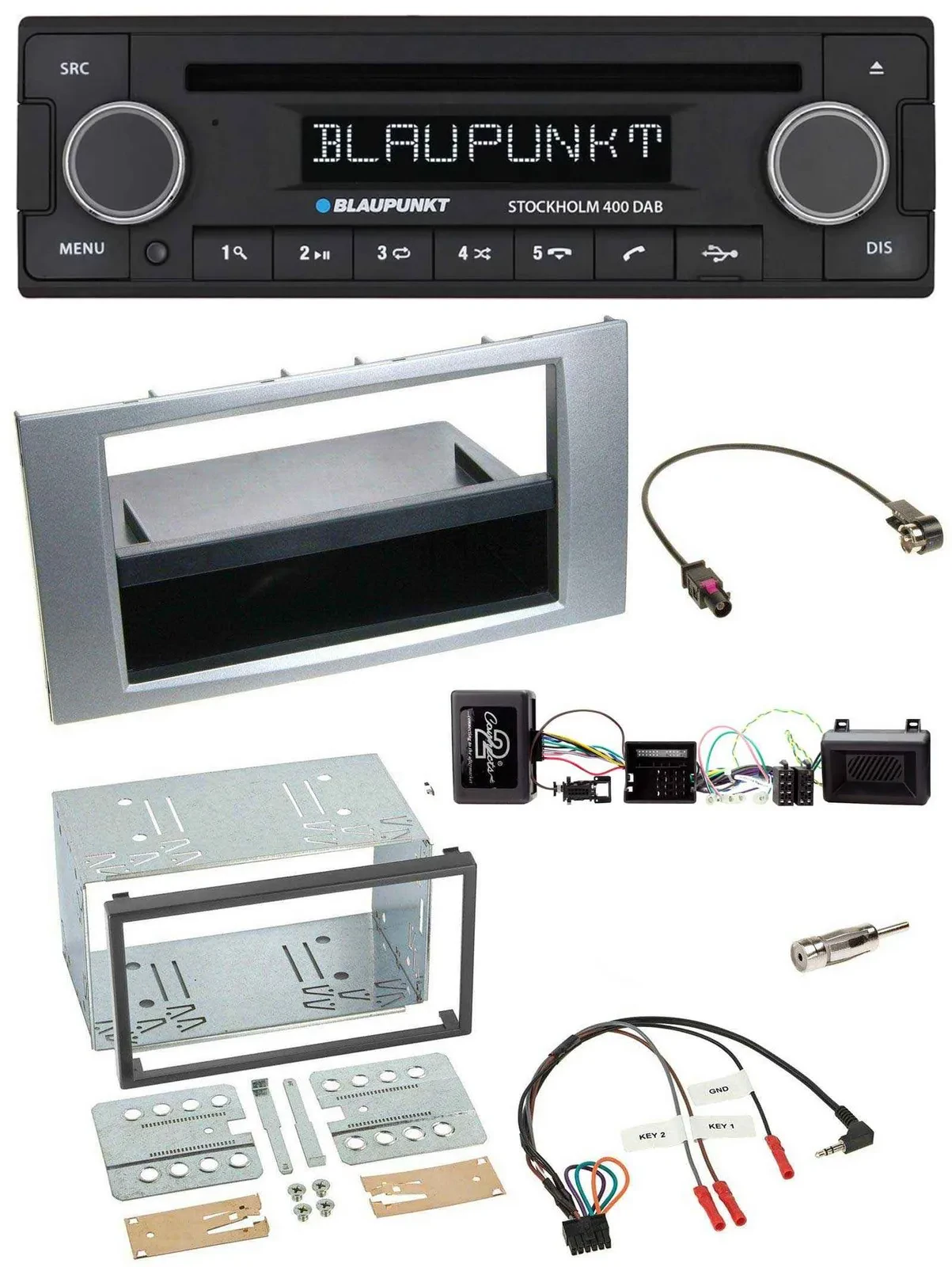 Blaupunkt Lenkrad Bluetooth DAB CD USB Autoradio für Ford Kuga 2008-2012 silber