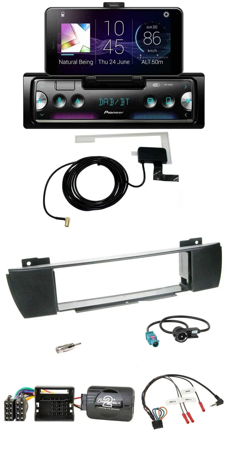 Pioneer DAB Bluetooth Lenkrad USB Autoradio für BMW X3 E83 2004-2010 mittig