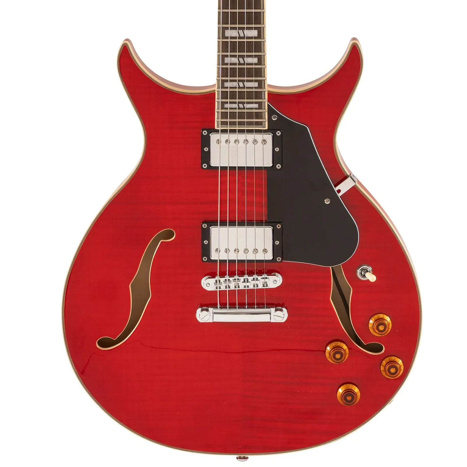 Электрогитара Washburn SH35 полуакустическая, палисандровая накладка, прозрачный красный