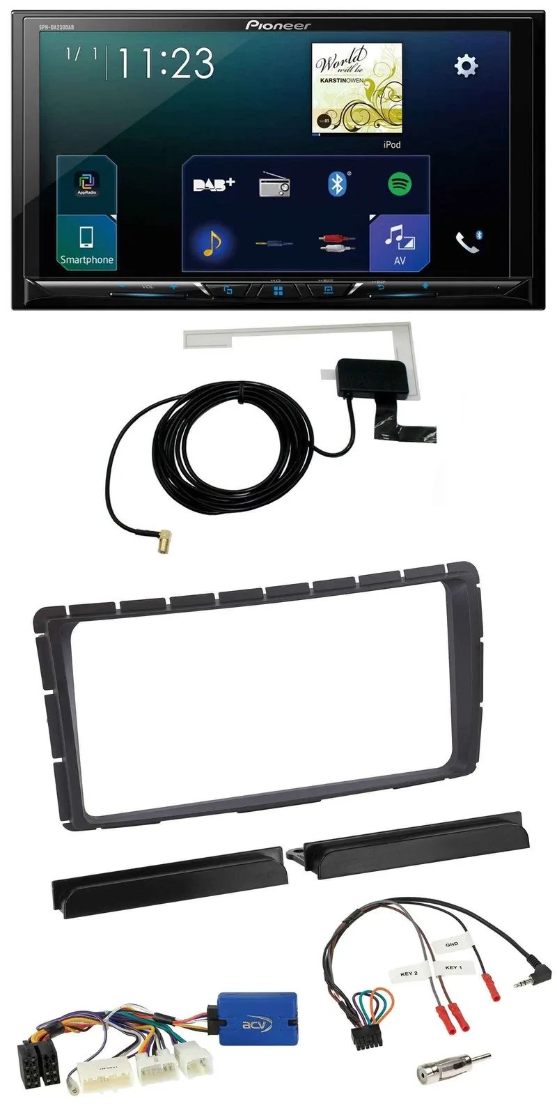 Pioneer 2DIN DAB USB Lenkrad Bluetooth Autoradio für Toyota Hilux ab 2011 28-Pin