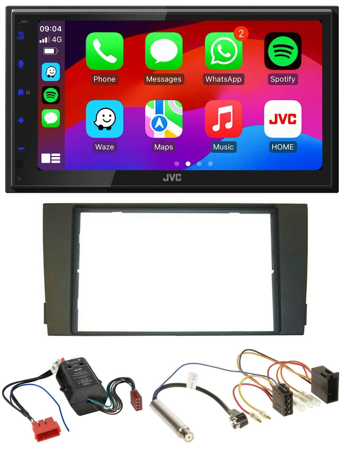 JVC Bluetooth 2DIN MP3 DAB USB Autoradio für Audi A6 01-05 C5 Bose Aktivsystem M
