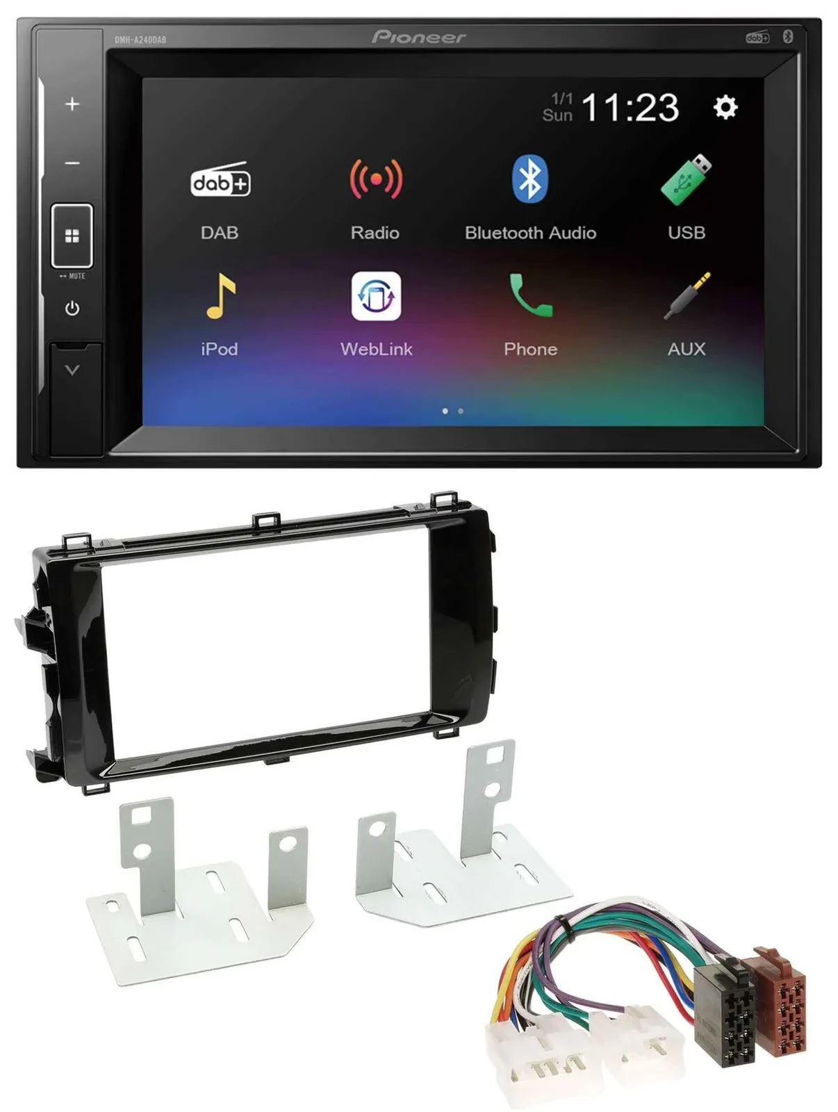 Автомагнитола для Toyota Auris (с 2013) Pioneer 2-DIN, DAB, Bluetooth, USB, MP3