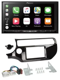 Автомагнитола для Kia Rio UB (с 2015) Pioneer 2-DIN USB DAB DVD Bluetooth, черный (piano black)