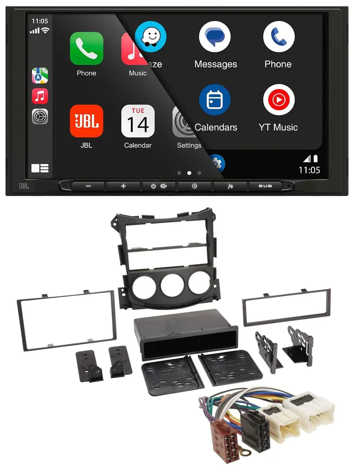 Автомагнитола JBL 2-DIN, DAB, Bluetooth, USB, для Nissan 370Z (с 2010), Coupe/Roadster