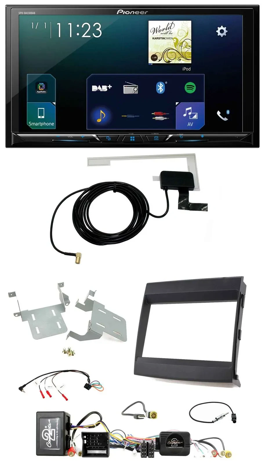 Pioneer 2DIN DAB USB Lenkrad Bluetooth Autoradio für Porsche Cayenne MOST-Sounds