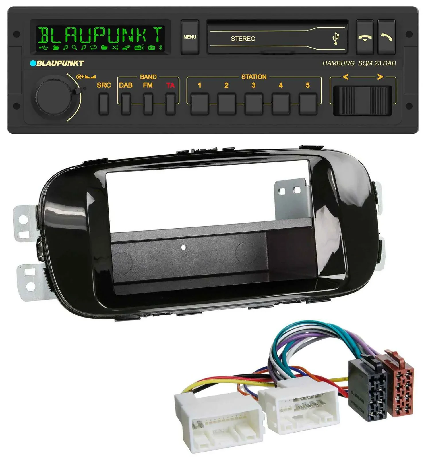 Blaupunkt USB DAB Bluetooth MP3 Autoradio für Kia Soul PS ab 14 piano-schwarz