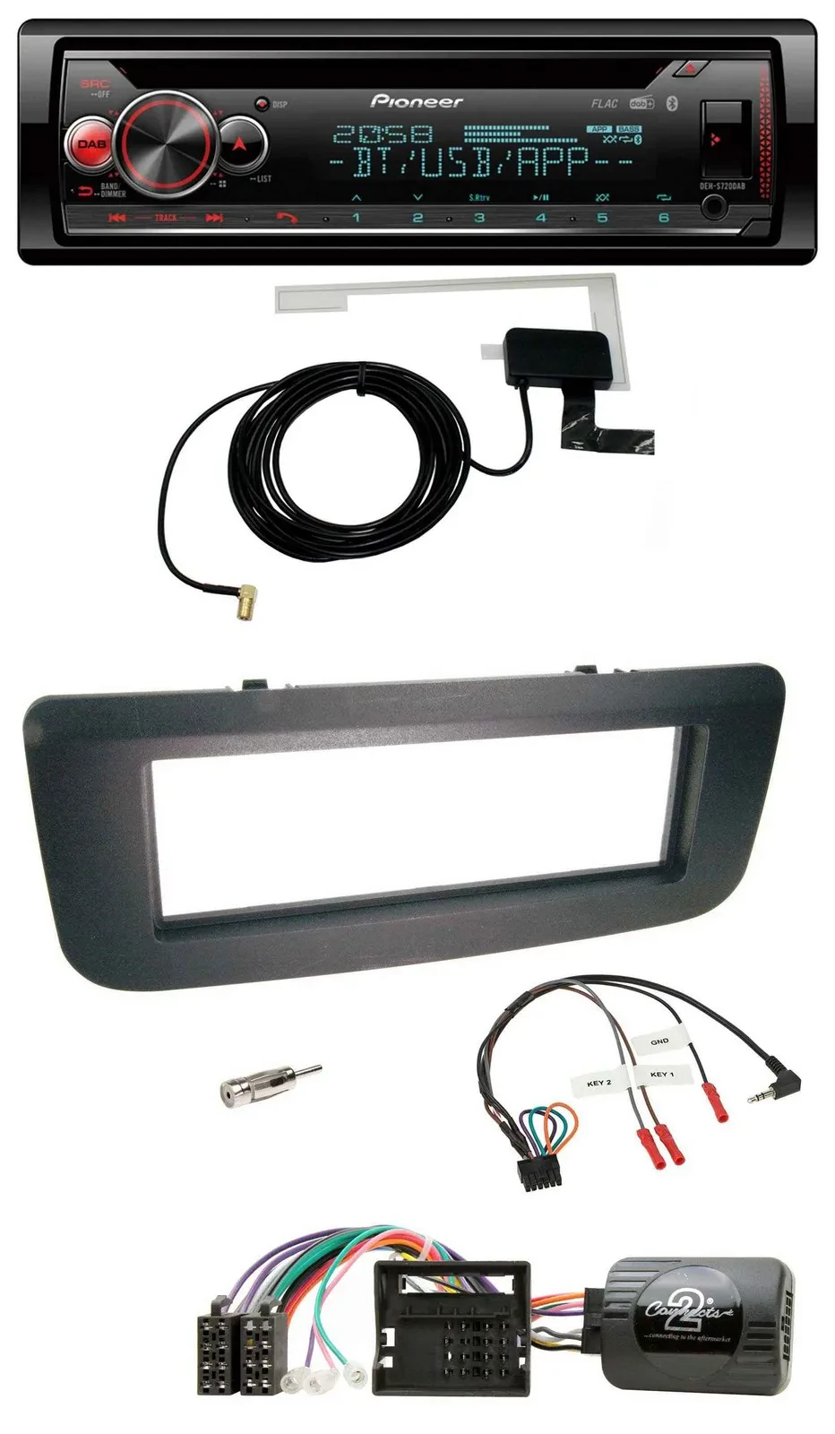 Автомагнитола Pioneer DAB, CD, USB, Bluetooth для Skoda Fabia (2007–2014), Praktik