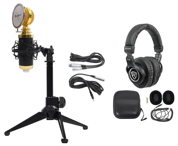 Rockville PC Gaming Streaming Twitch Bundle w/RCM02 Microphone+Headphones+Tripod