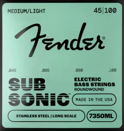 Fender 7350ML Stainless Roundwound Bass Strings, Long Scale MEDIUM LIGHT 45-100