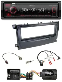 Автомагнитола для Ford Focus/C-Max/Galaxy (с 2007) Kenwood Bluetooth, USB, DAB, поддержка кнопок на руле