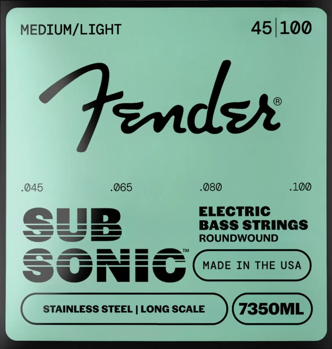 Fender 7350ML Stainless Roundwound Bass Strings, Long Scale MEDIUM LIGHT 45-100
