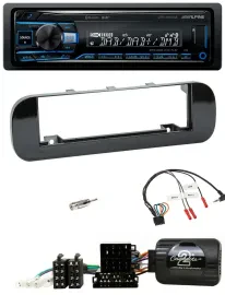 Автомагнитола для Fiat Panda (2012–2020) Alpine USB, Bluetooth, DAB, черный глянцевый