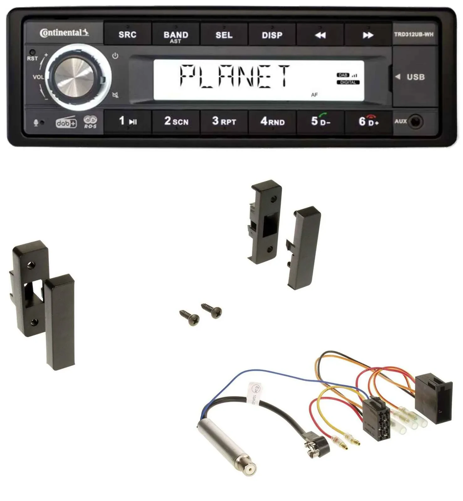 Continental USB 1DIN AUX DAB MP3 Autoradio für Audi A3 (8L, 1996-2000)