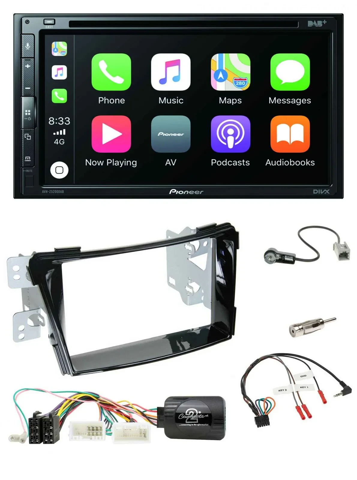 Pioneer DVD 2DIN Lenkrad DAB Bluetooth USB Autoradio für Hyundai i40 ab 2011 VF