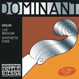 Струны для скрипки Thomastik Dominant 4/4 Size Violin String Wound E String, Loop End, Silver D