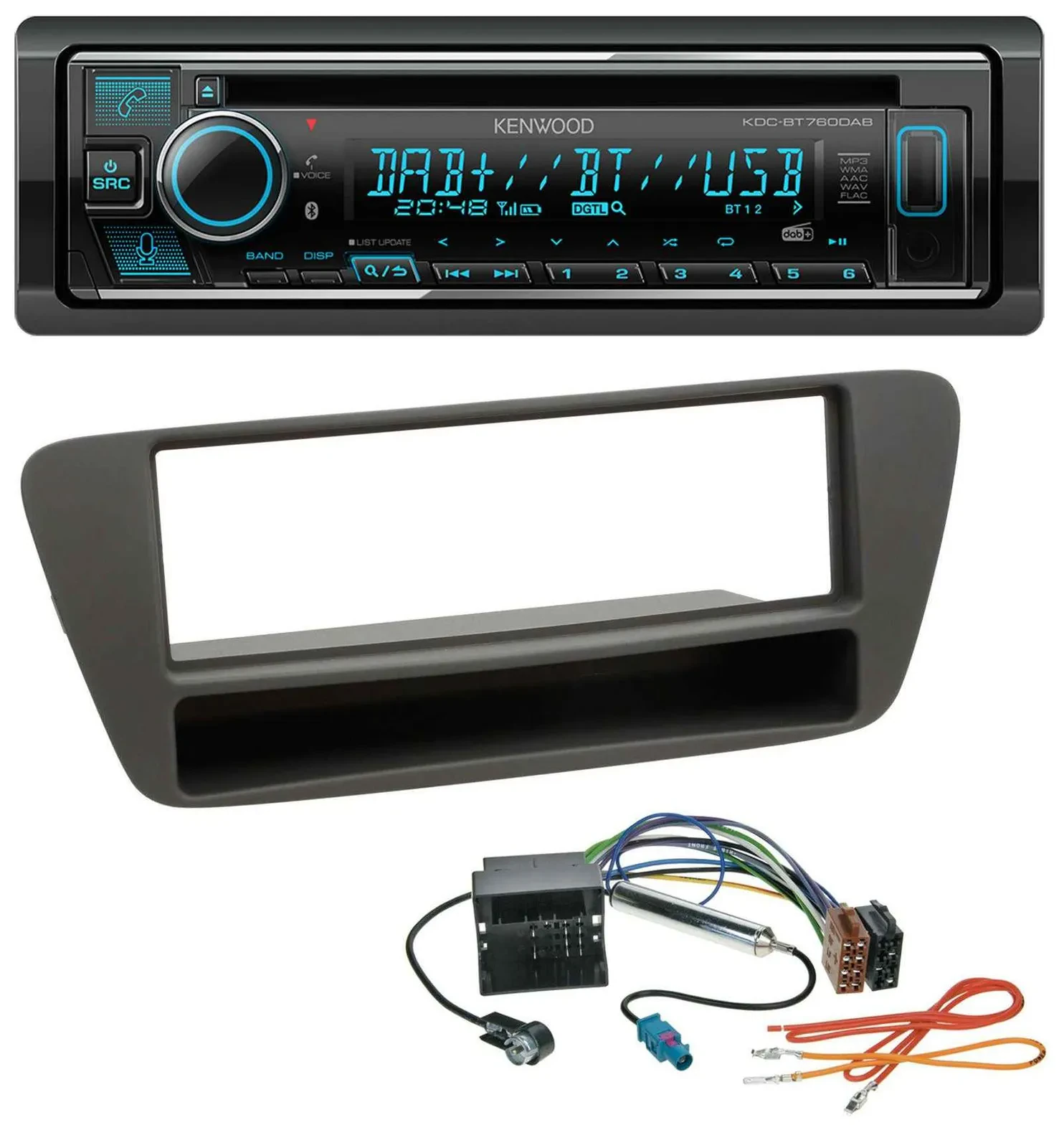 Kenwood MP3 Bluetooth DAB USB CD Autoradio für Audi Q3 (8U, 2011-2018)