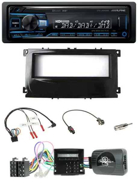 Alpine USB Bluetooth DAB Lenkrad Autoradio für Ford Galaxy Focus C-Max Can ab 20