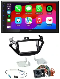 JVC Bluetooth USB MP3 2DIN DAB Autoradio für Opel Adam ab 13 Corsa E ab 15