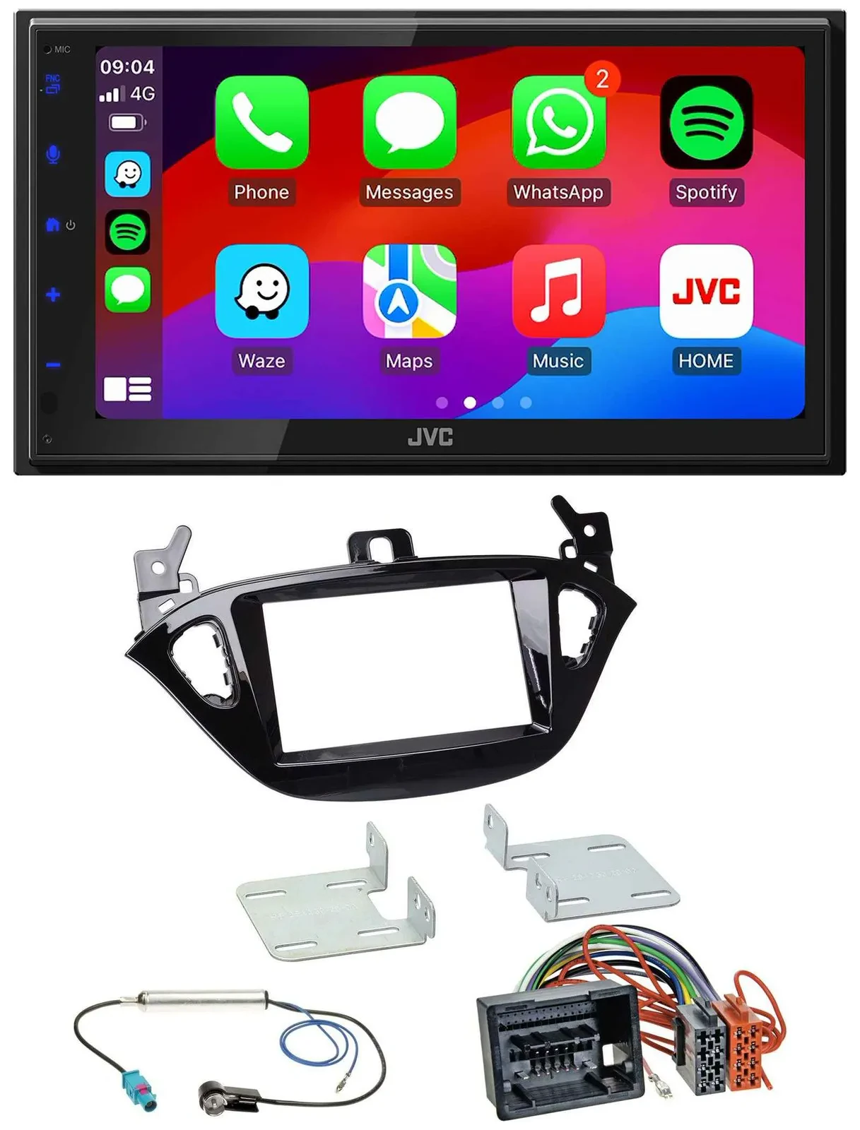 JVC Bluetooth USB MP3 2DIN DAB Autoradio für Opel Adam ab 13 Corsa E ab 15