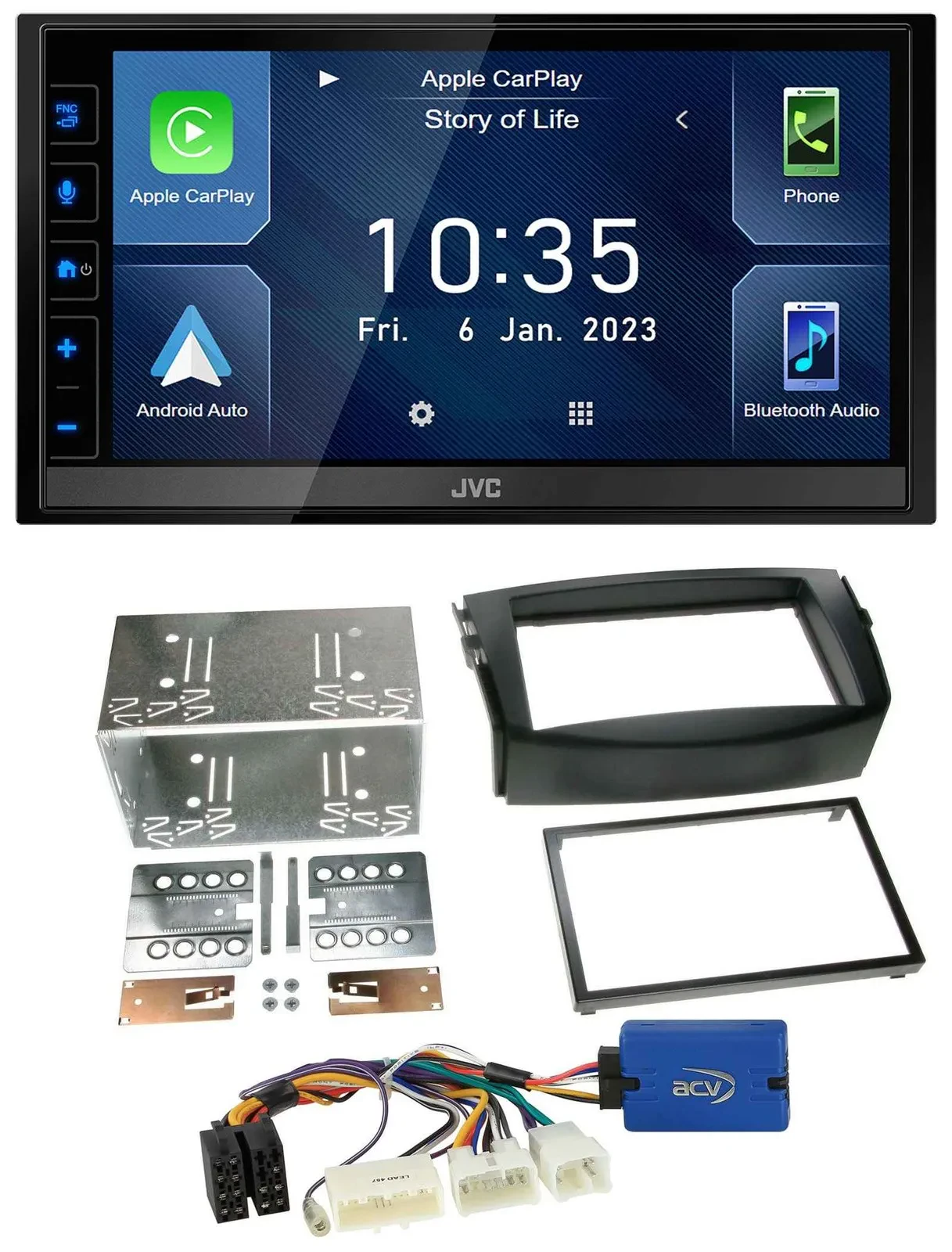 JVC DAB Bluetooth MP3 USB 2DIN Autoradio für Toyota RAV 4 2011-2013 28 Pin