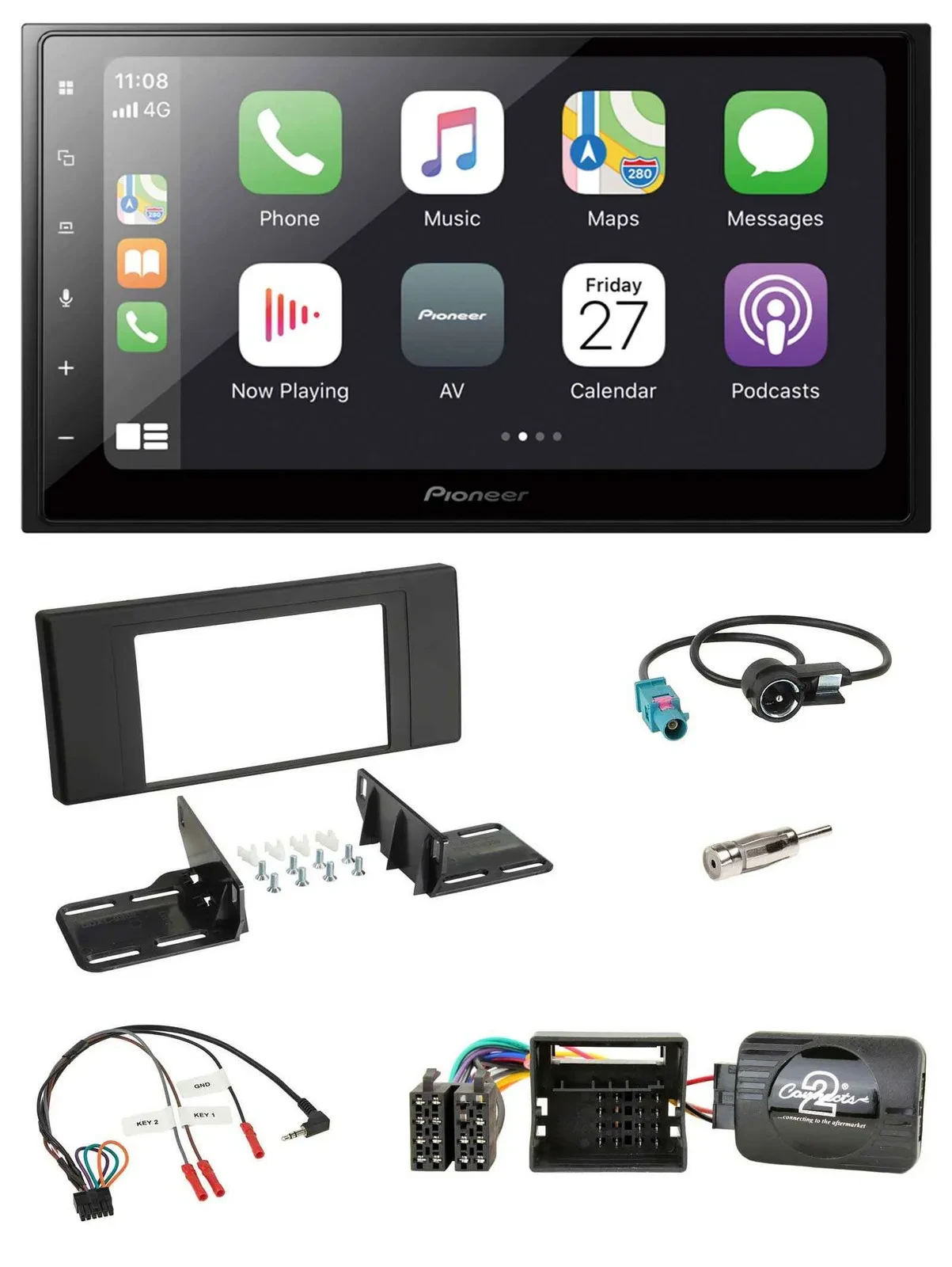 Pioneer Lenkrad Bluetooth DAB 2DIN USB Autoradio für BMW X5 E53 2000-2006