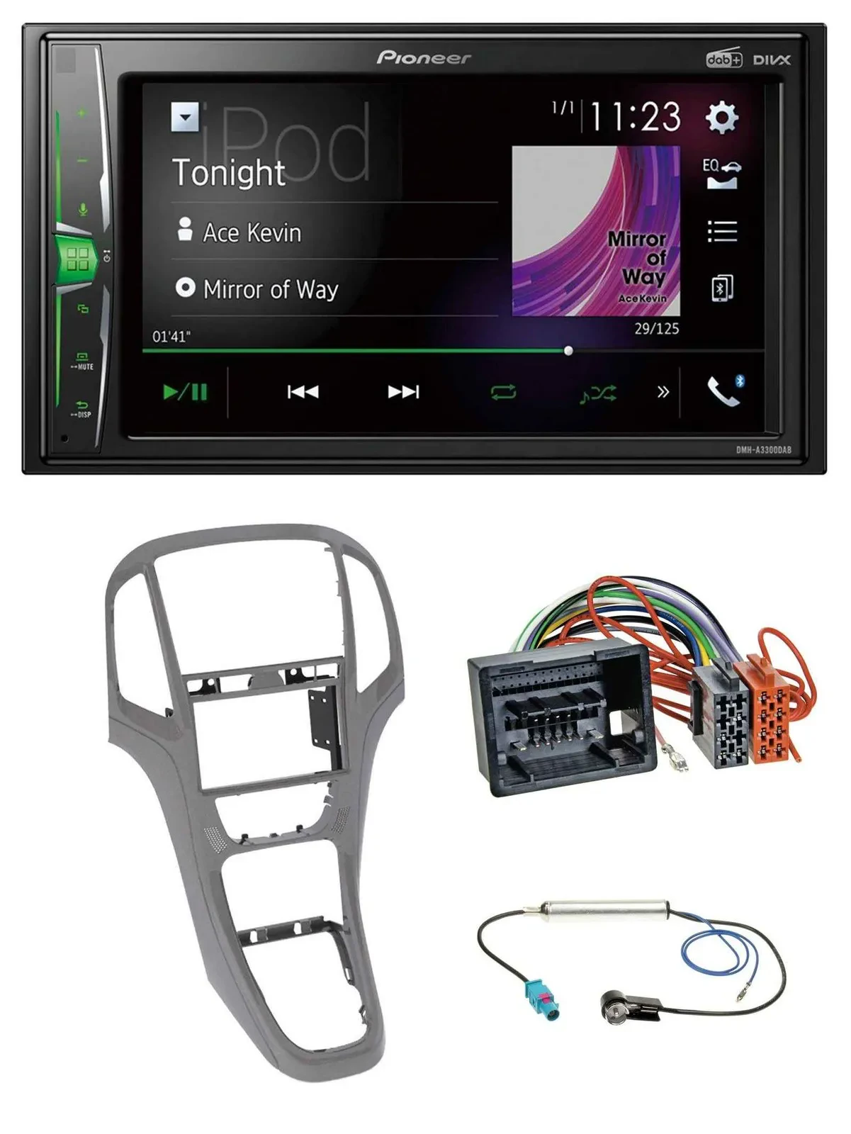 Автомагнитола Pioneer 2 DIN MP3 DAB USB Bluetooth для Opel Astra J с 2009 года, титаново-серая