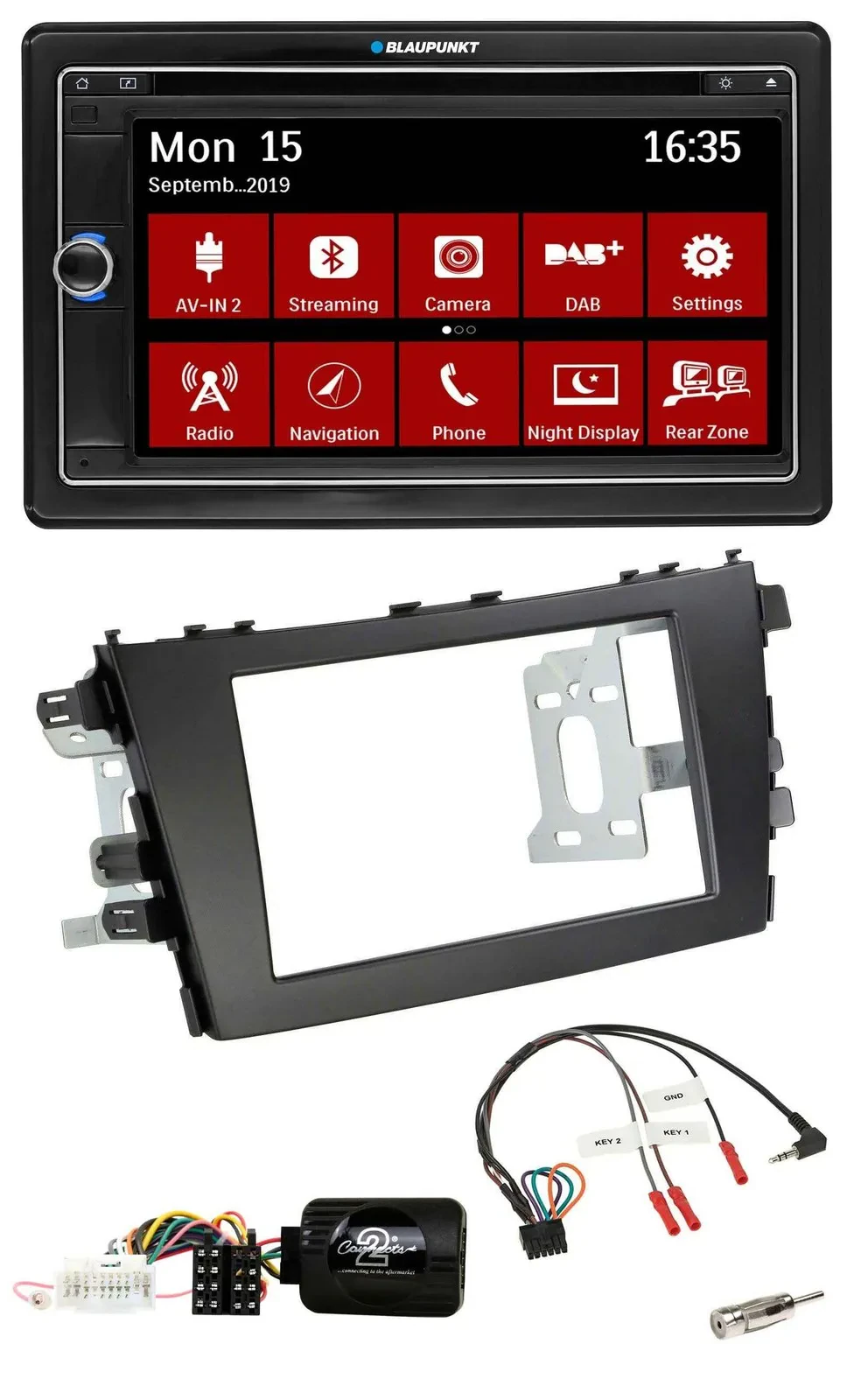 Blaupunkt Lenkrad DAB TMC 2DIN USB Bluetooth Navigation für Suzuki Celerio LF ab