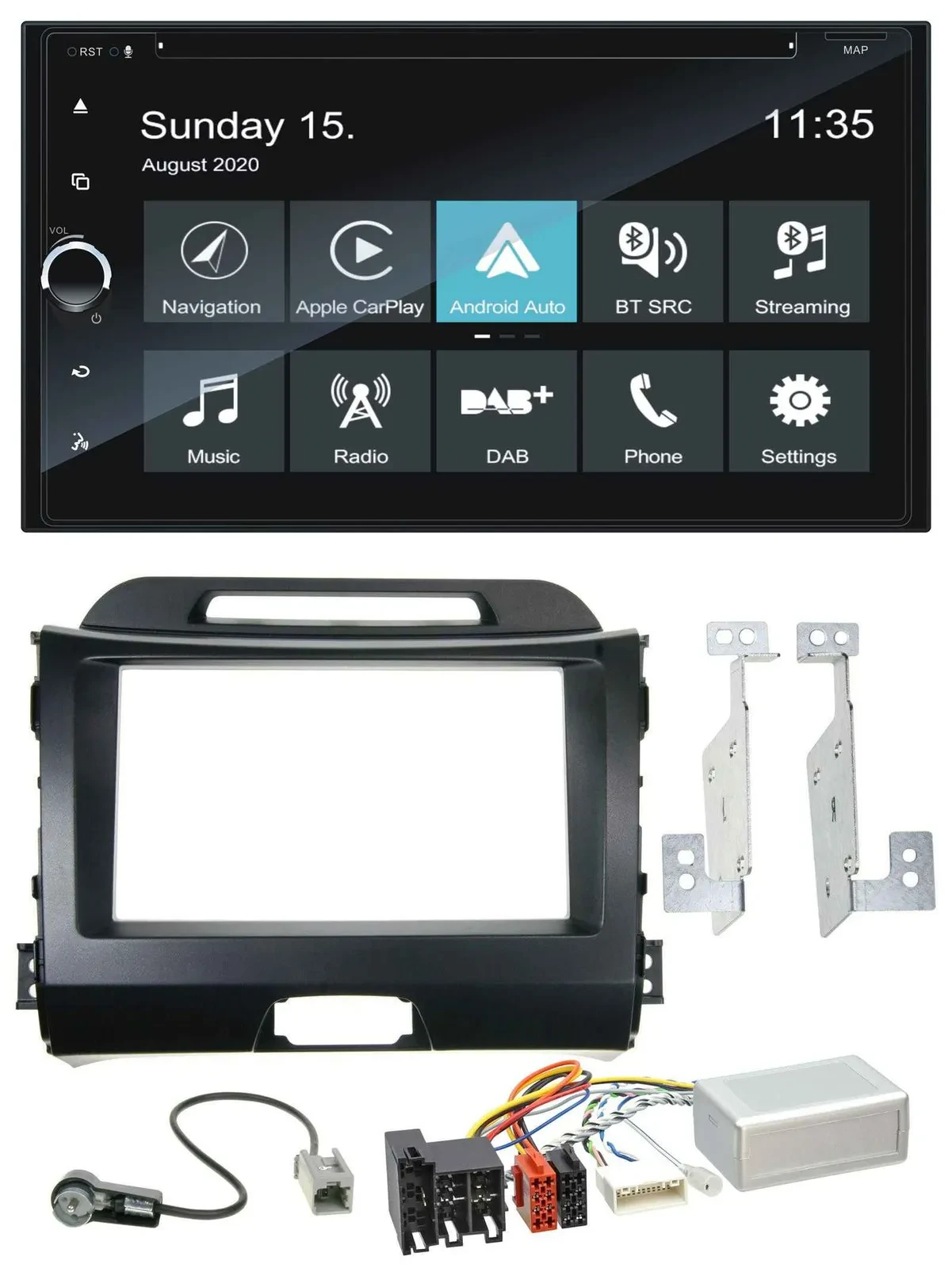 Blaupunkt 2DIN Lenkrad TMC Bluetooth USB DAB Navigation für Kia Sportage 3 10-15