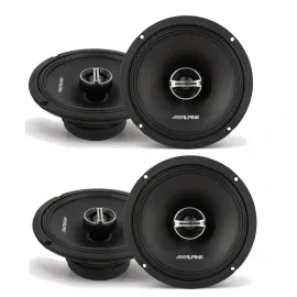 2 Pairs Alpine DM-65-G 6.5" M Series 2-way 4-ohm Coaxial Car Speakers