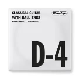 Dunlop Nylon Silver Wound Ball Ends D-4 DCV04DNB  струна D, 4я стр для клас гитары, нейлон, пос медь