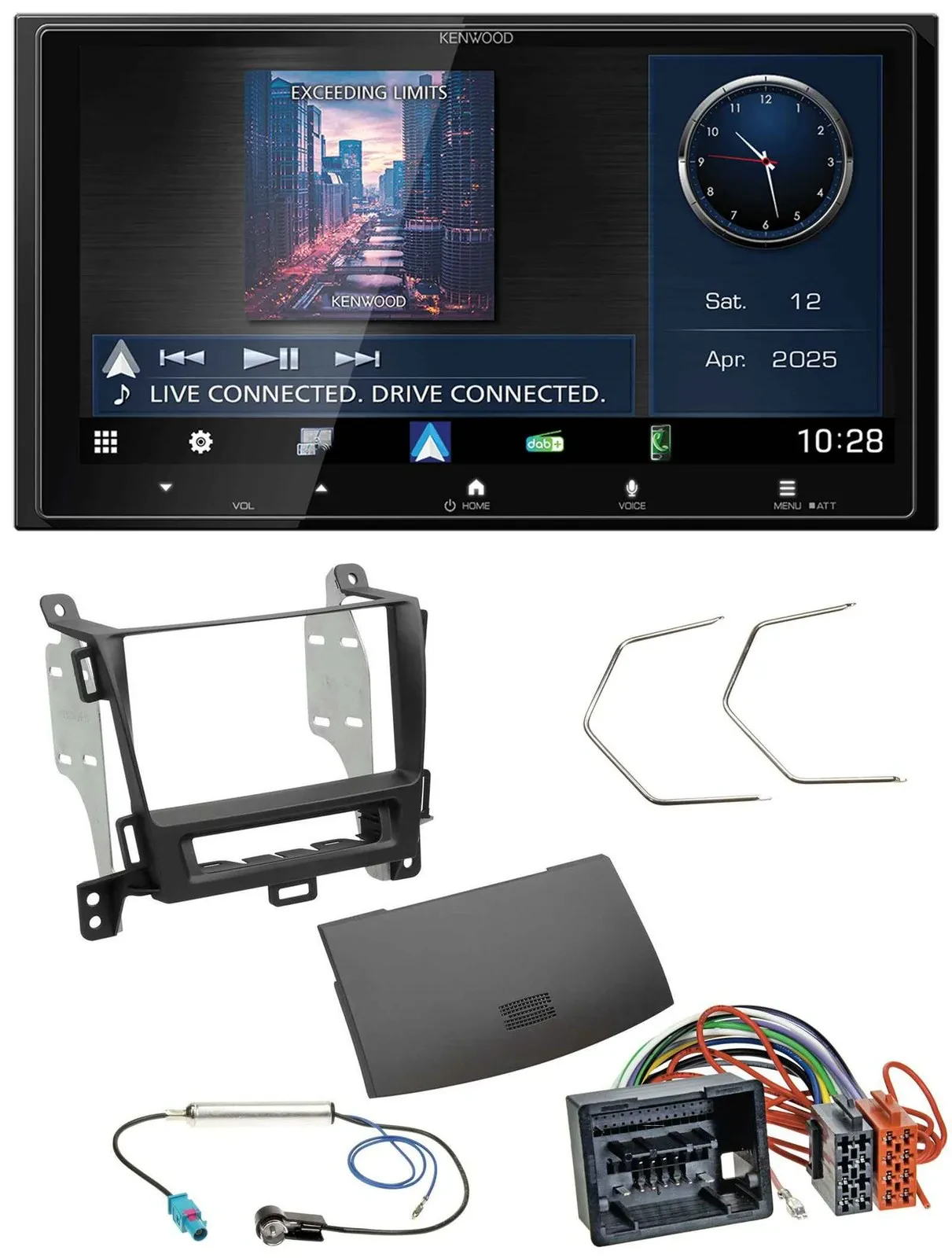 Kenwood Bluetooth 2DIN USB DAB MP3 Autoradio für Opel Zafira ab 12 jet black