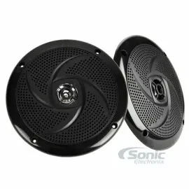 2) Belva BMS65SB 6.5" Shallow 4 ohm Marine Boat Audio Speakers - Black