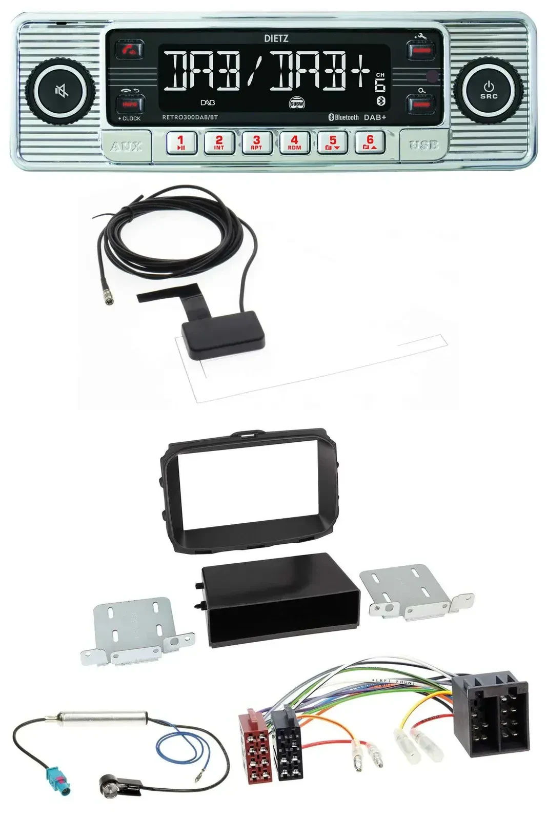 Автомагнитола Dietz Bluetooth USB MP3 DAB для Alfa Romeo Giulietta (2013–2021), ISO
